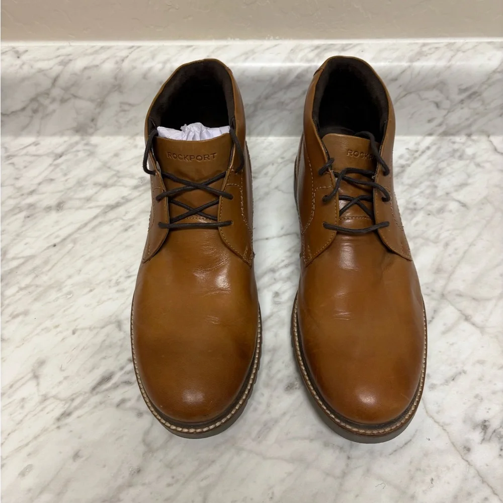 Rockport Tan Leather Chukka Boots - Lace-Up Men’s Casual